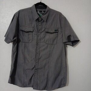 Switch Remarkable Men's Short Sleeve Button-up  Sz. 2XL‎ Gray/Black Checked